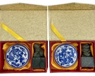 Vintage Chinese Edward & Paulette Stamps with Ink
