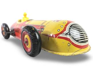 Vintage Marx #27 Tin Boat Tail Windup Litho Race
