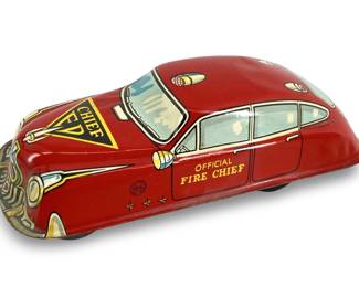 Marx Tin Official Fire Chief Friction Car
