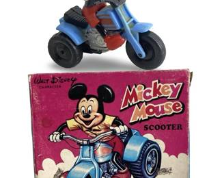 Vintage Disney Mickey Mouse Friction Scooter Toy
