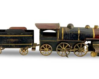 Vintage Dayton Tin Hill Train Engine and Car
