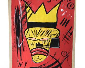 Signed Attributed Jean-Michel Basquiat King Samo
