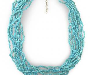 10 Strand Sterling Silver Turquoise Nugget
