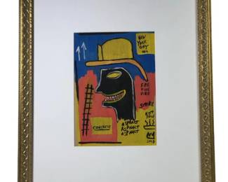 Signed Attributed Jean-Michel Basquiat Acrylic on
