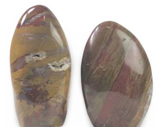 (2) Large Standing Polished Jasper Healing Stones
