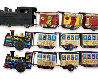 3pc Vintage Marx Tin Dodge City Express Trains
