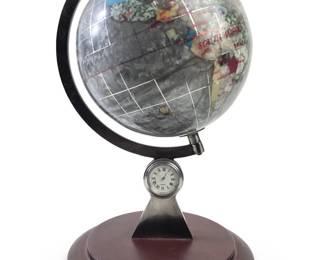 Vintage Quartz Clock Desktop Globe
