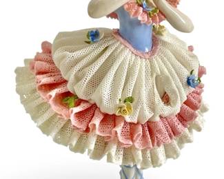 German Dresden Lace Dress Ballerina Figure
