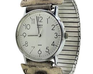 Native American Silver Turquoise Timex Cuff Watch

