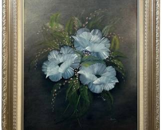 Signed S. Toelle Floral Oil on Canvas
