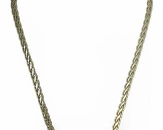 Aesthetic Sterling Silver Woven Wheat Necklace
