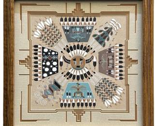 Signed Darrell Ben Native American Sand Art
