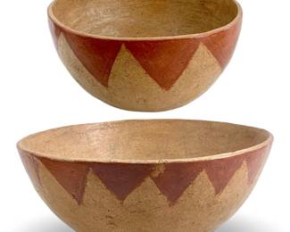 2pc Vintage Clay Native Bowls
