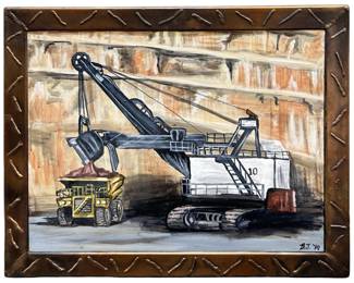 Signed B.J. Construction Acrylic on Canvas
