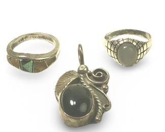 (3pc) Calvin Begay Native American Sterling Ring
