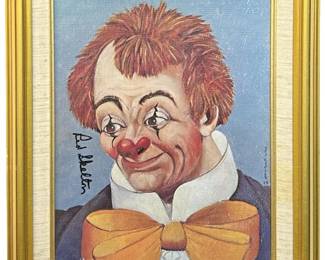 Signed Red Skeleton “Redso" Clown Canvas Print
