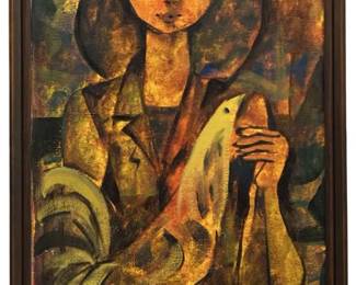 Signed Roger San Miguel Original Oil on Panel
