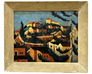 Signed Schuyler Standish Cubist Acrylic on Panel
