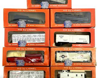 9pc Vintage HO by Lionel Train Cars
