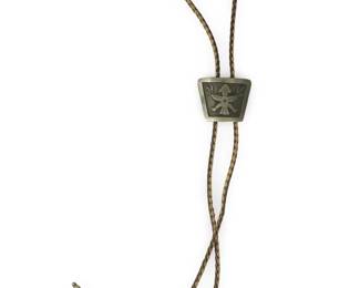 Vintage Native American Nickel Silver Bolo Tie
