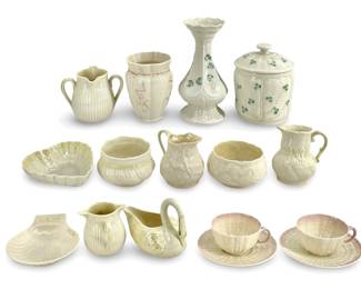 Belleek Porcelain Shamrock Design Dishes
