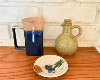 48 MixofHandmadeCeramicMugPitcherTeaBagDish