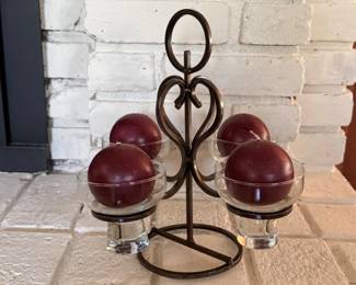 89 WroughtIronHeartCenterpieceCandleHolder
