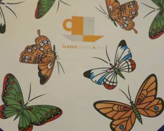 Set of 6 Porcelain Butterfly Espresso Cups and Saucers in Gift Box