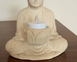 Meditating Buddha Tea Light Holder - 6” Tall