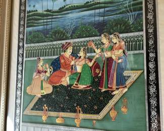 Traditional Indian Miniature Painting of Royal Court Scene