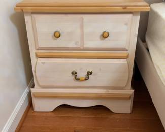 Two-Drawer Nightstand with Natural Finish