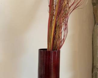 Modern Cylindrical Vase with Dried Botanical Accents