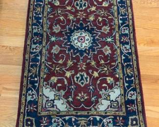 Traditional Persian Style 3’x5’ Area Rug - Red & Blue Floral Motif