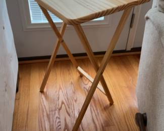 Natural Wood Folding TV Tray Table