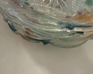 Studio Nova Frosted Glass Plate with Floral & Shell Motif - Made in Japan - Price per piece