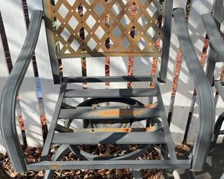 Pair of Swivel Rocker Patio Dining Chairs with Lattice Back