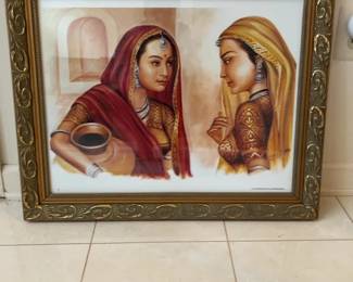 Framed Traditional Indian Women Portrait Art Print