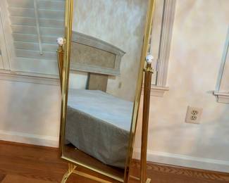 Arched Gold Frame Full-Length Cheval Standing Mirror