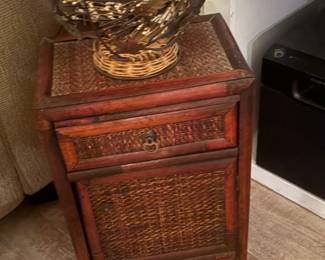 Pair of Rattan Night / End Tables