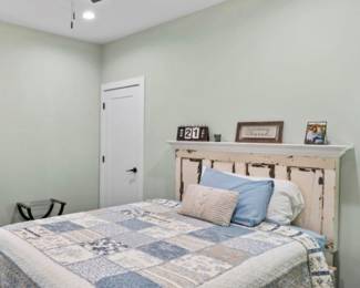 Double bed set. Custom headboard shown here with a queen mattress currently includes a dresser. Will sell separately 