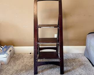 3-Step Wooden Step Stool - Foldable 