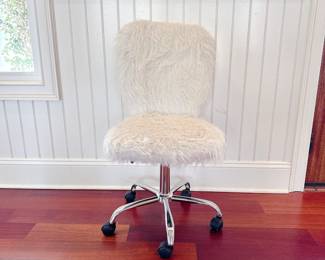 Linon Faux Flokati Armless Office Chair