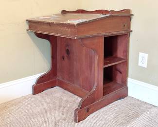 Antique Wooden School Desk 