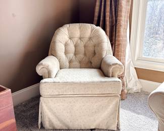 Vintage Upholstered Glider Rocking Chair 