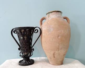 antique terracotta olive jar