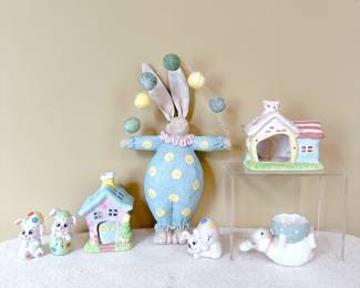 Easter decor - Russ Berrie glitter glam easter bunny houses