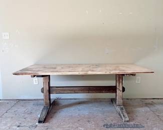 Vintage Pottery Barn Wood Trestle Table