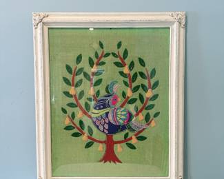 partridge in a pear tree framed felt art