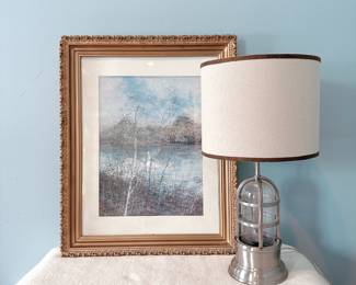 pottery barn kids silver lamp