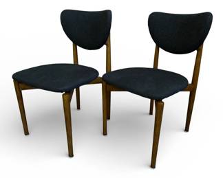 Mid Century Style Upholstered Dining Chairs
